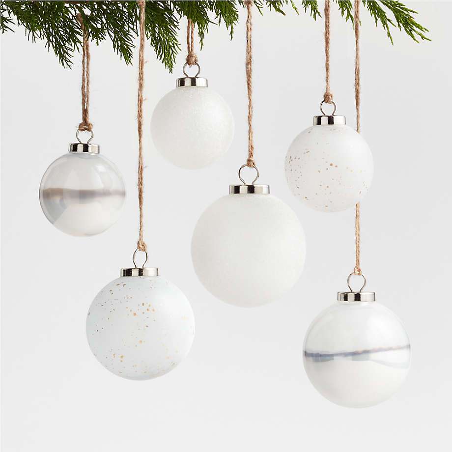 Unique White Glass Christmas Tree Ornaments