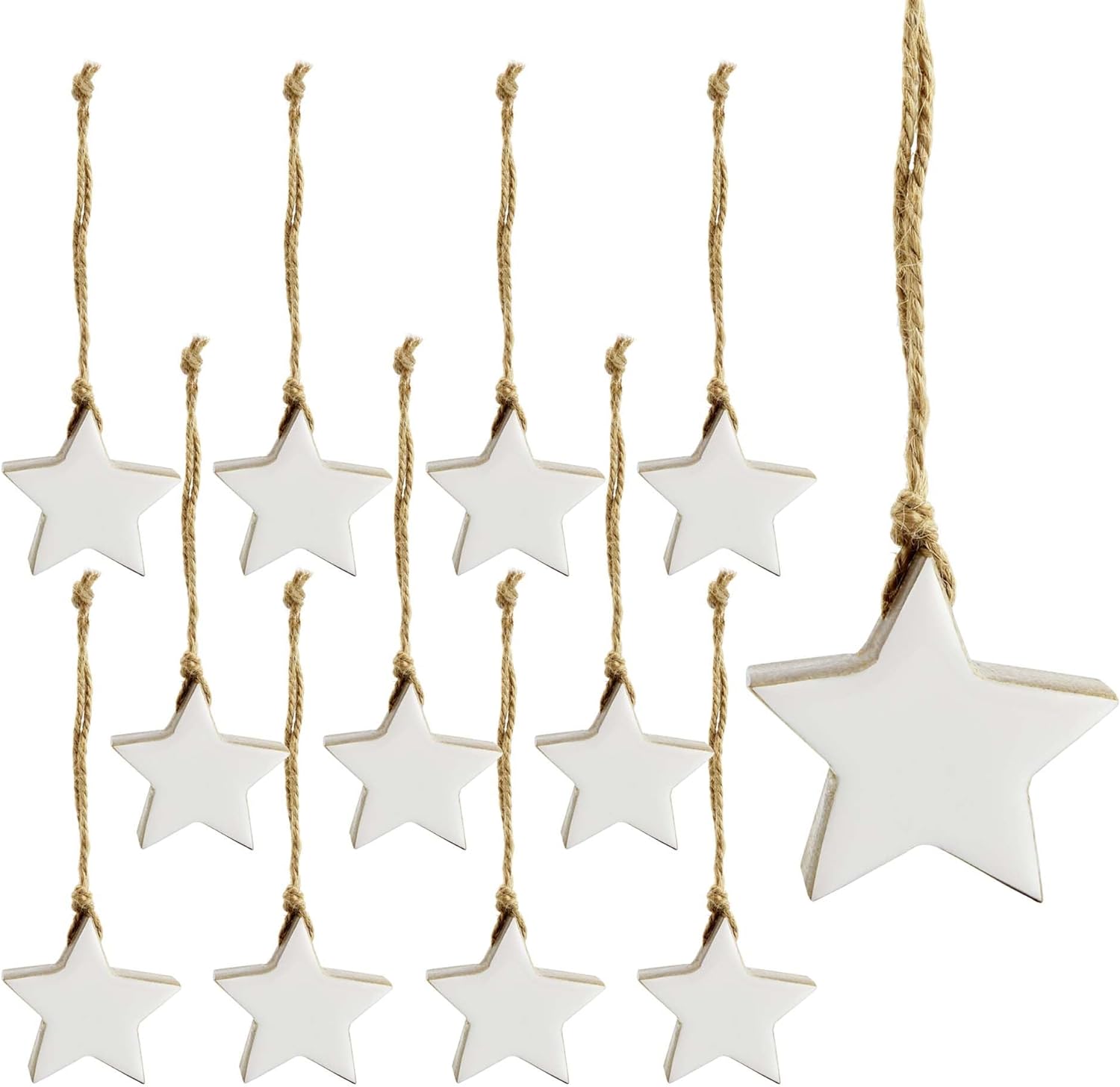 White Enamel Star Shaped Christmas Tree Ornaments