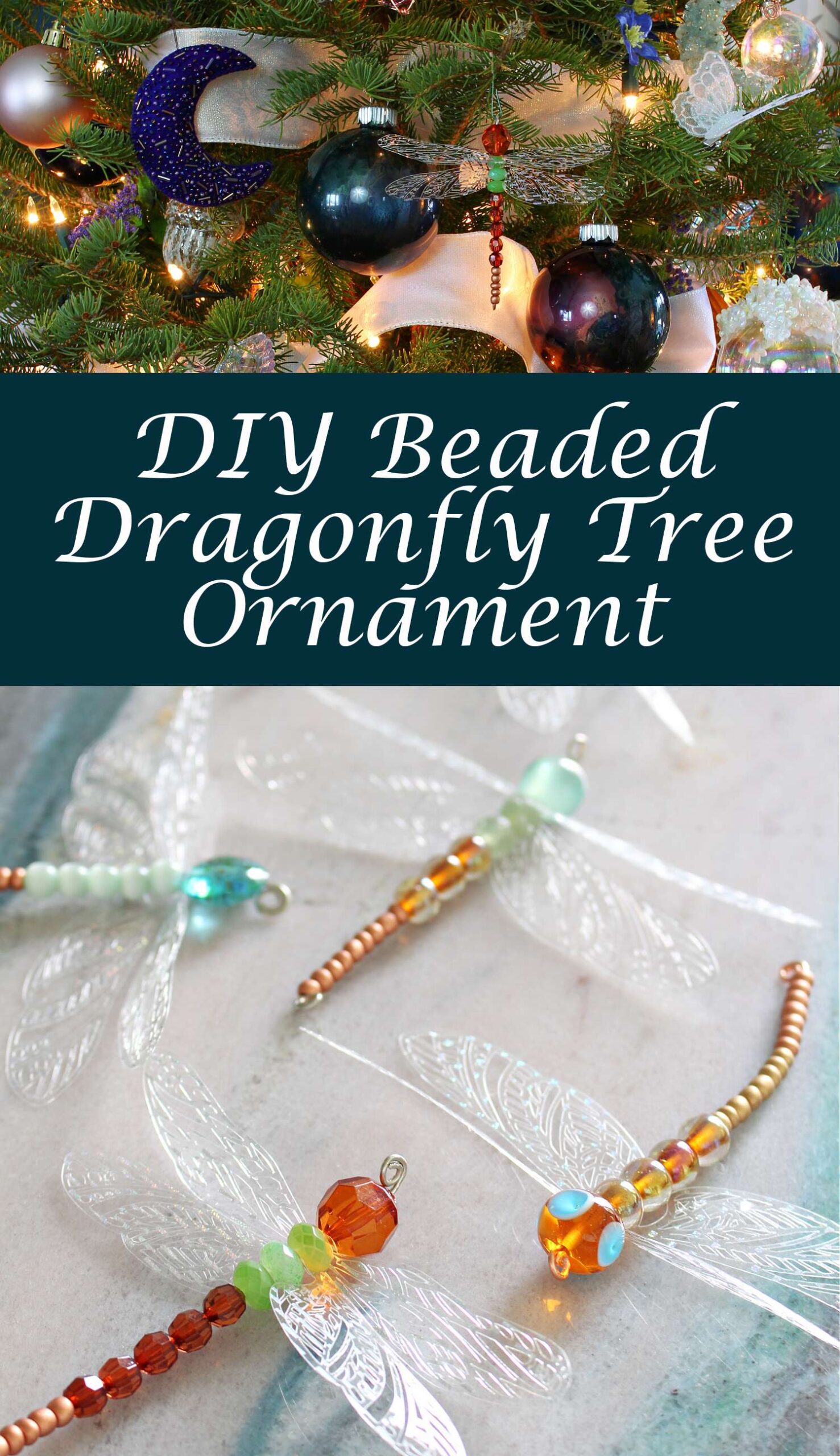 DIY Beaded Dragonfly Christmas Ornament