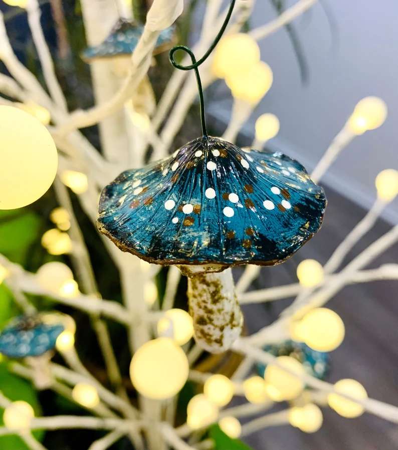 handmade clay mushroom ornament