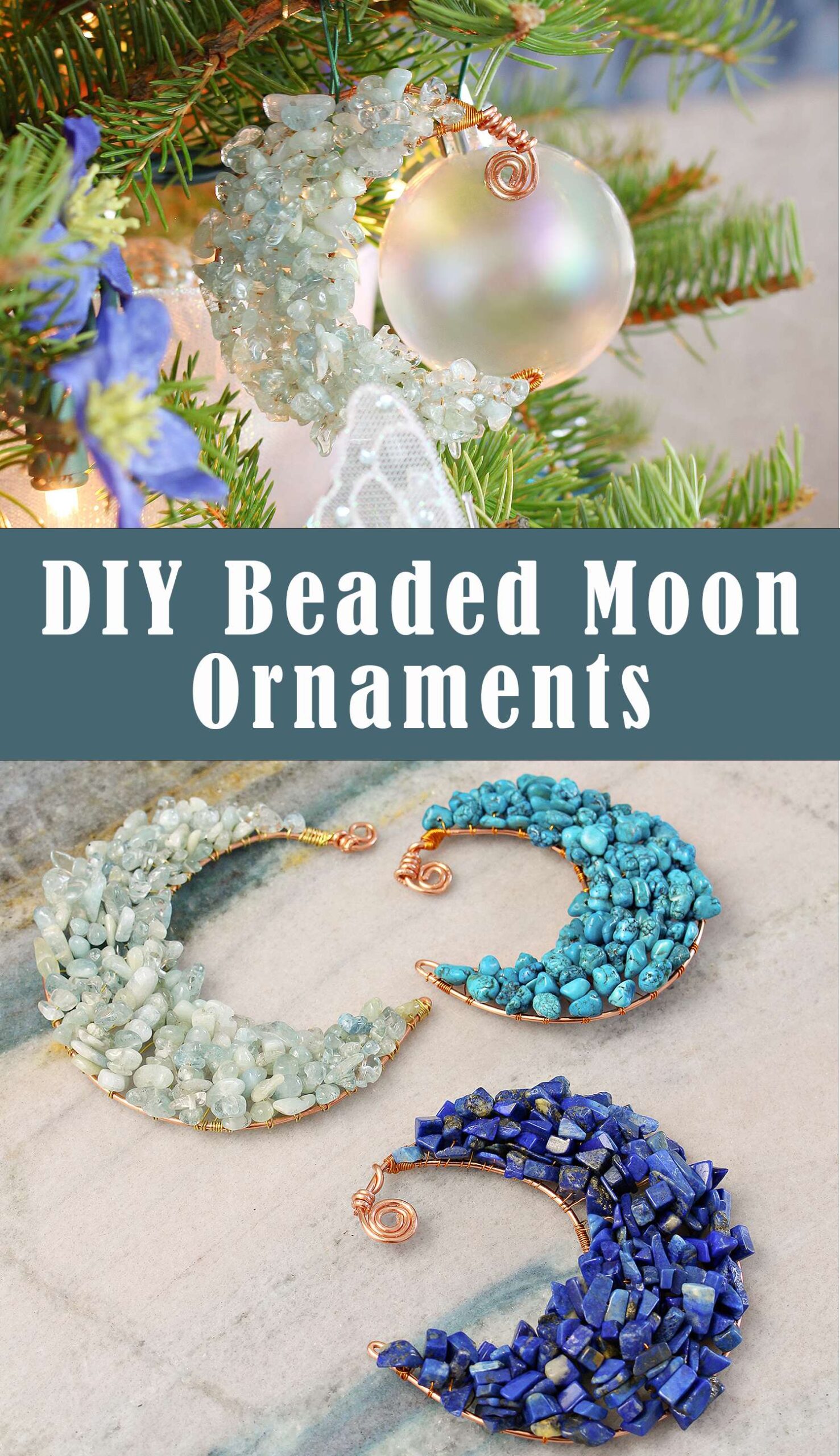 DIY Beaded Moon Ornaments