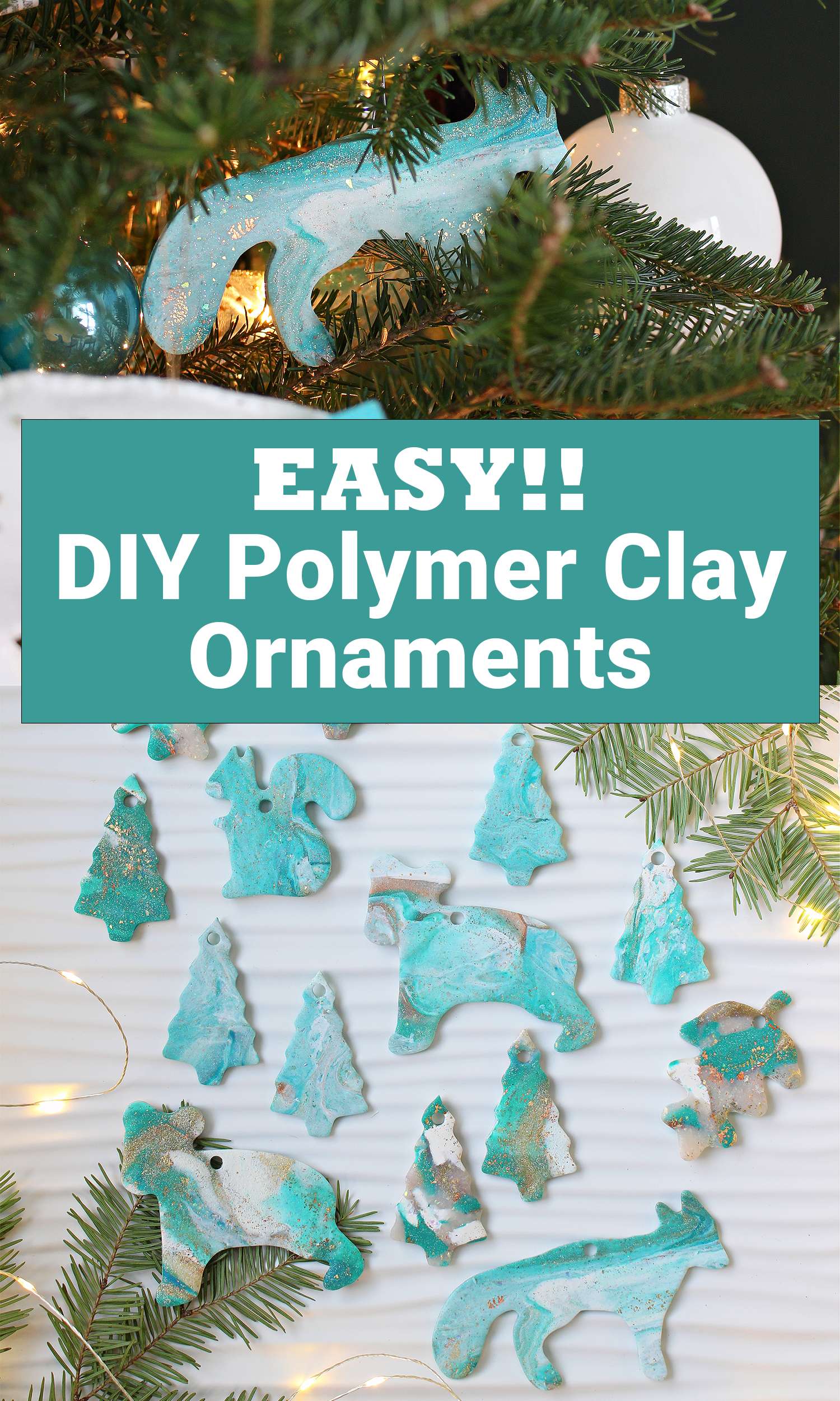 DIY Marbled Polymer Clay Ornaments