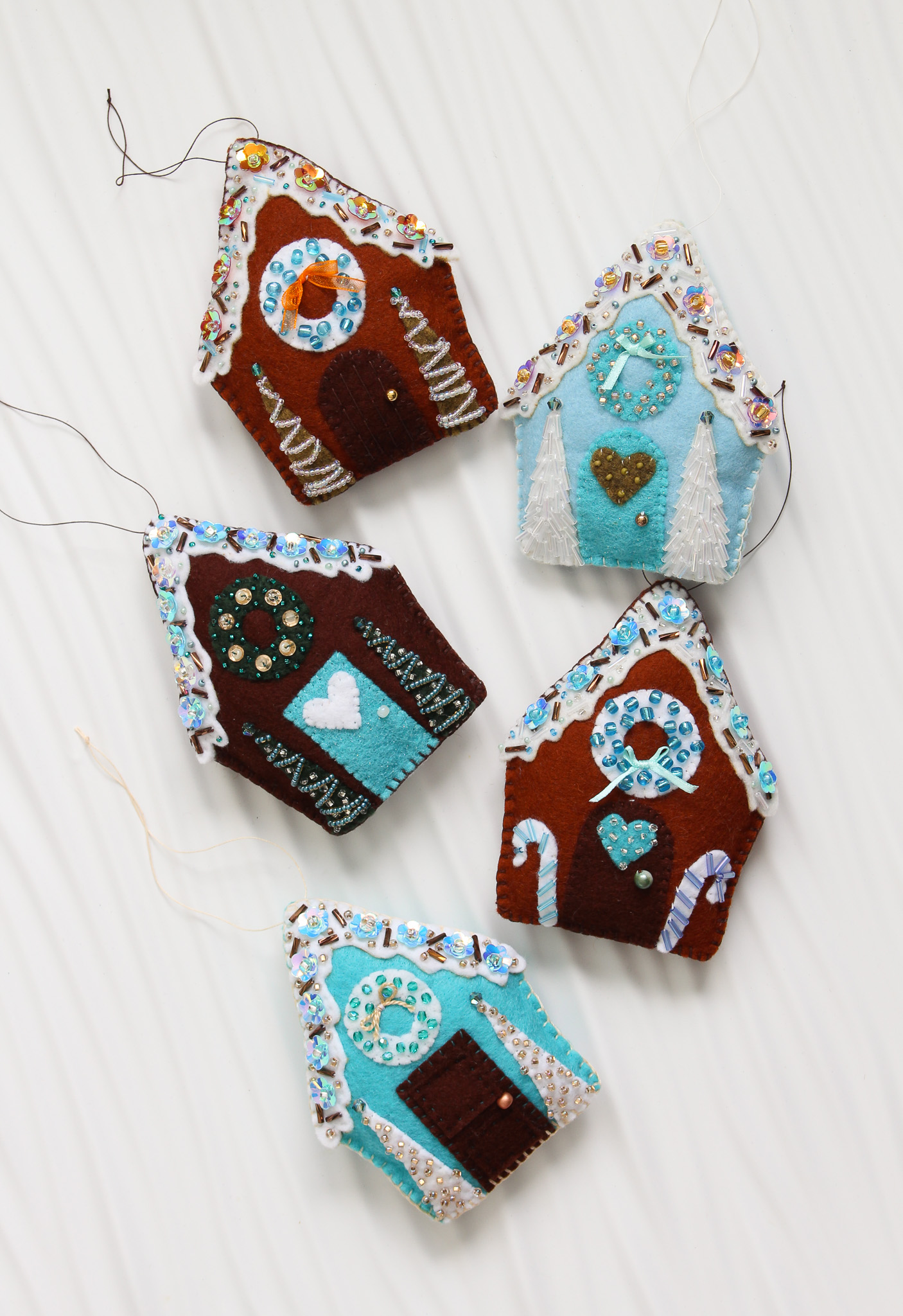 DIY Gingerbread House Ornaments with Printable Pattern