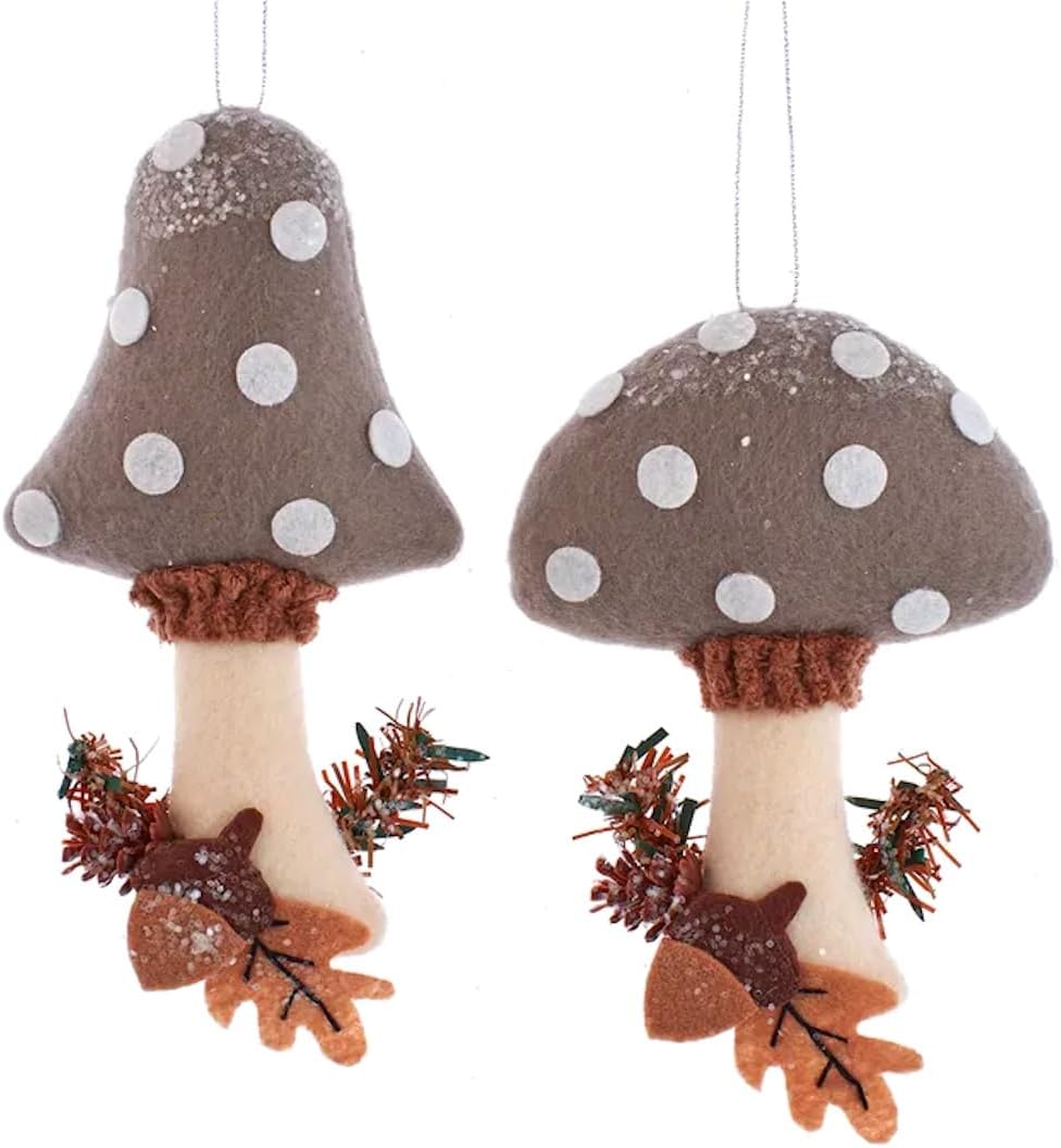 felt mushroom ornaments