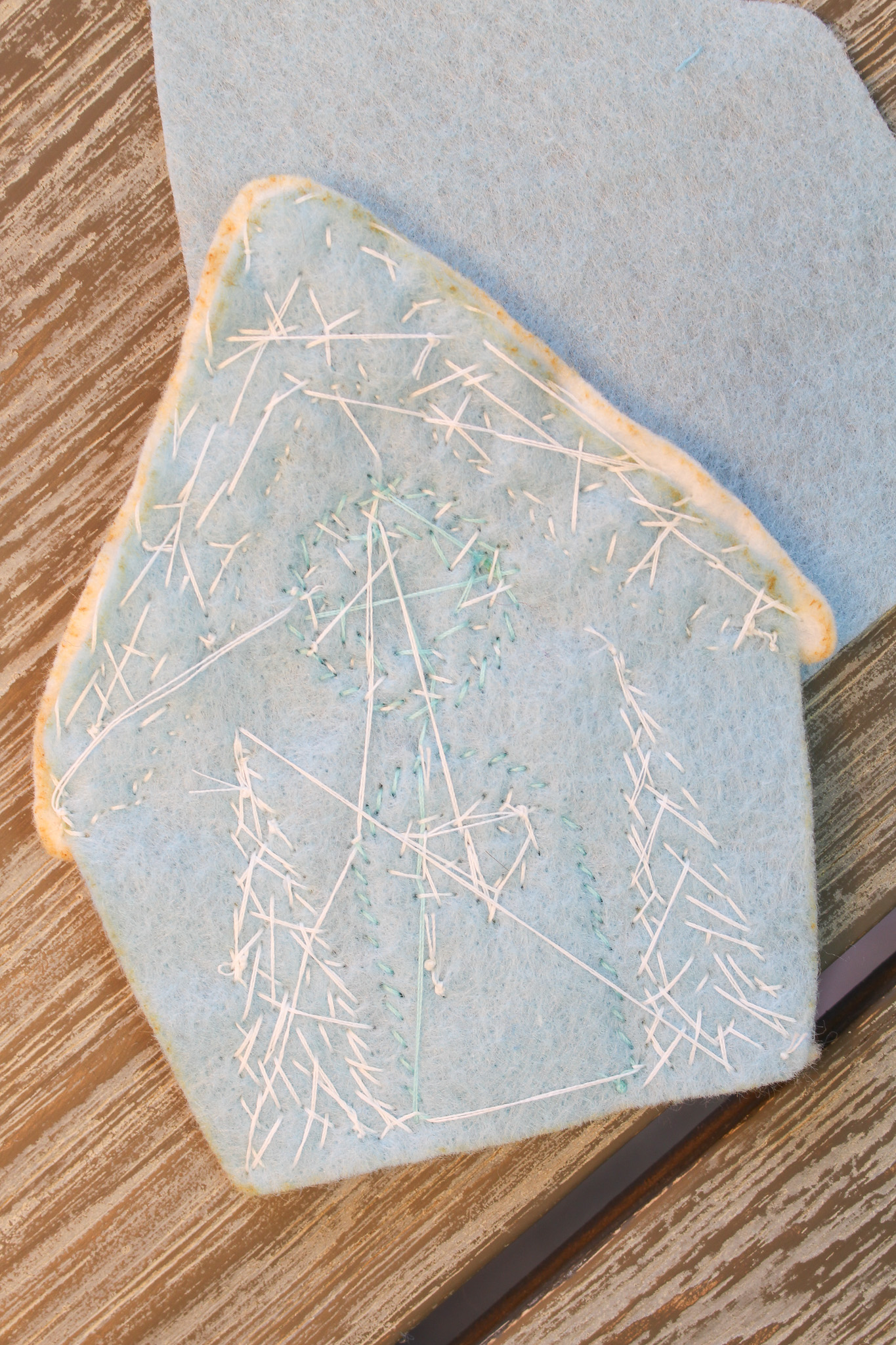 Stitching Beads onto Felt