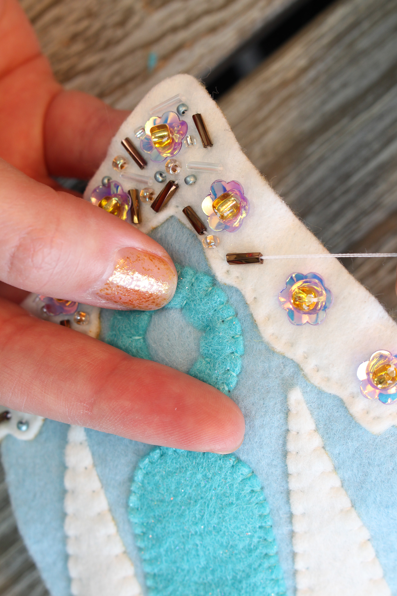 How to Stitch Beads onto Felt