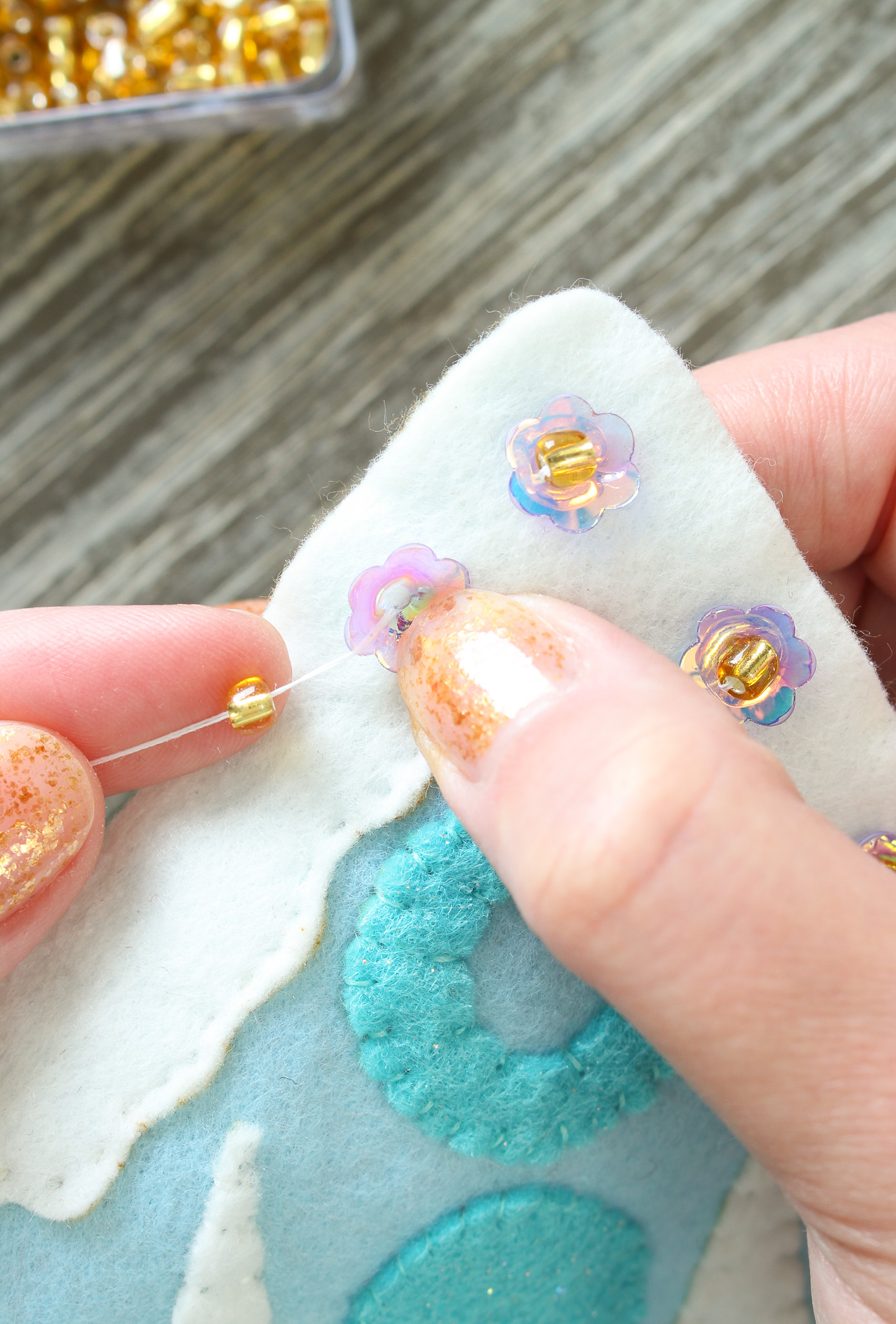 How to Sew Sequins on with Beads