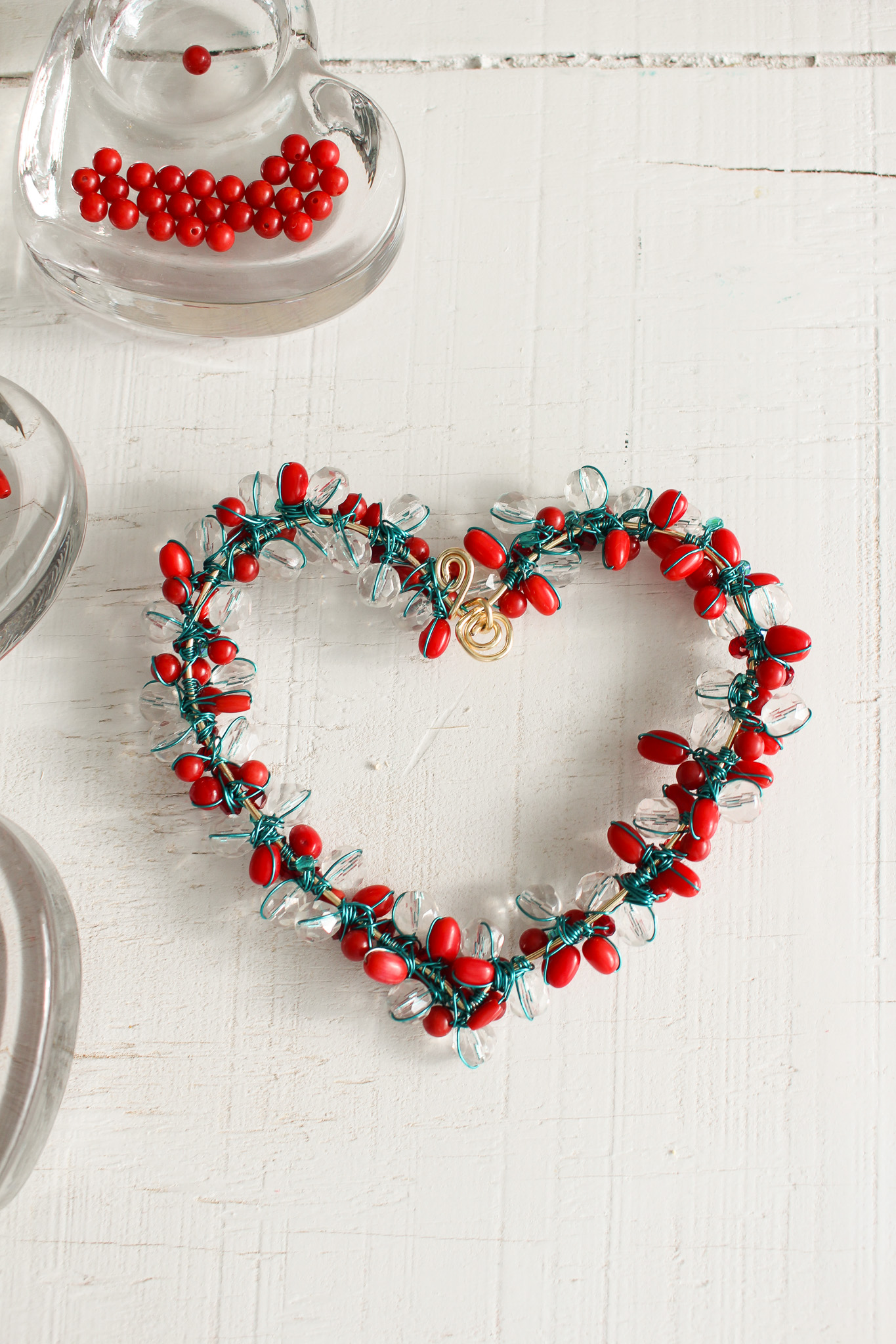 DIY Bead Heart Craft