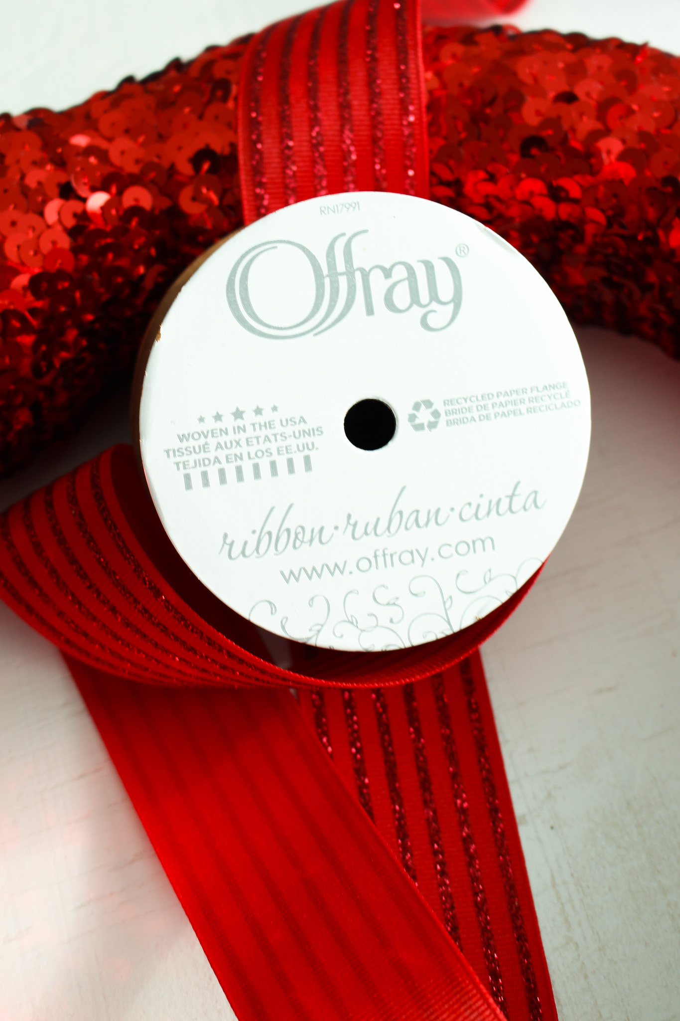 Red Sparkle Ribbon for Valentine's Day