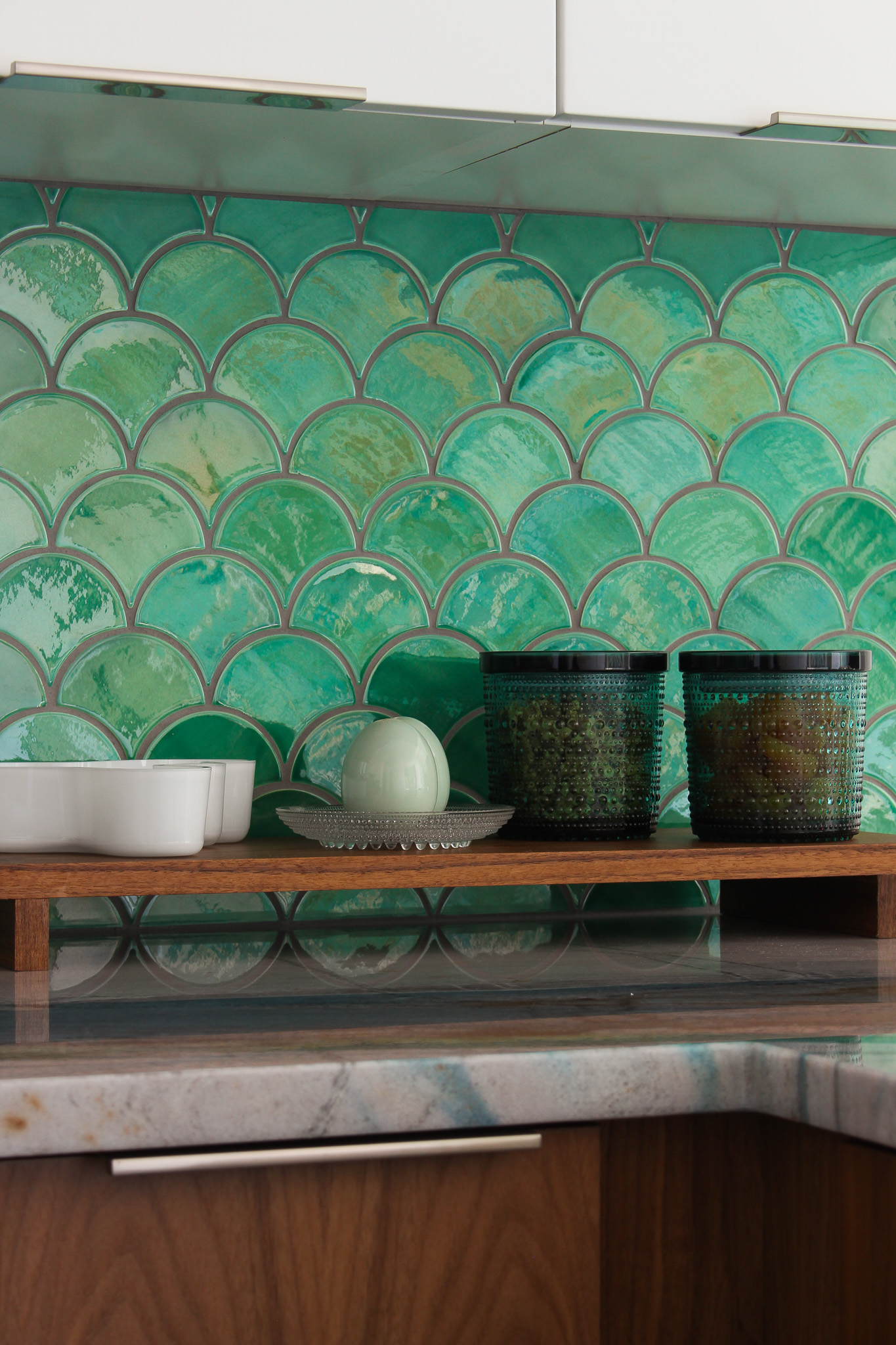 Green Scallop Backsplash Tile