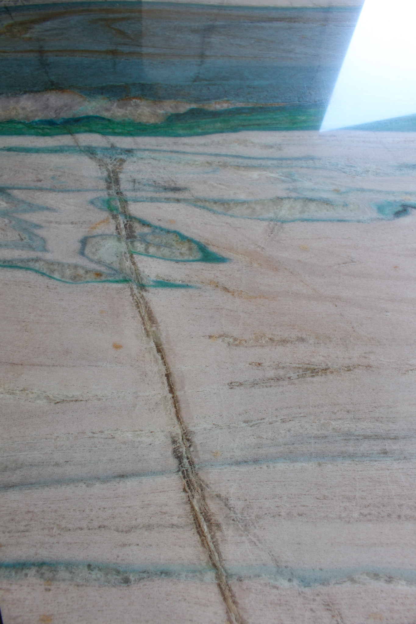 Stone Counters with Teal Veining