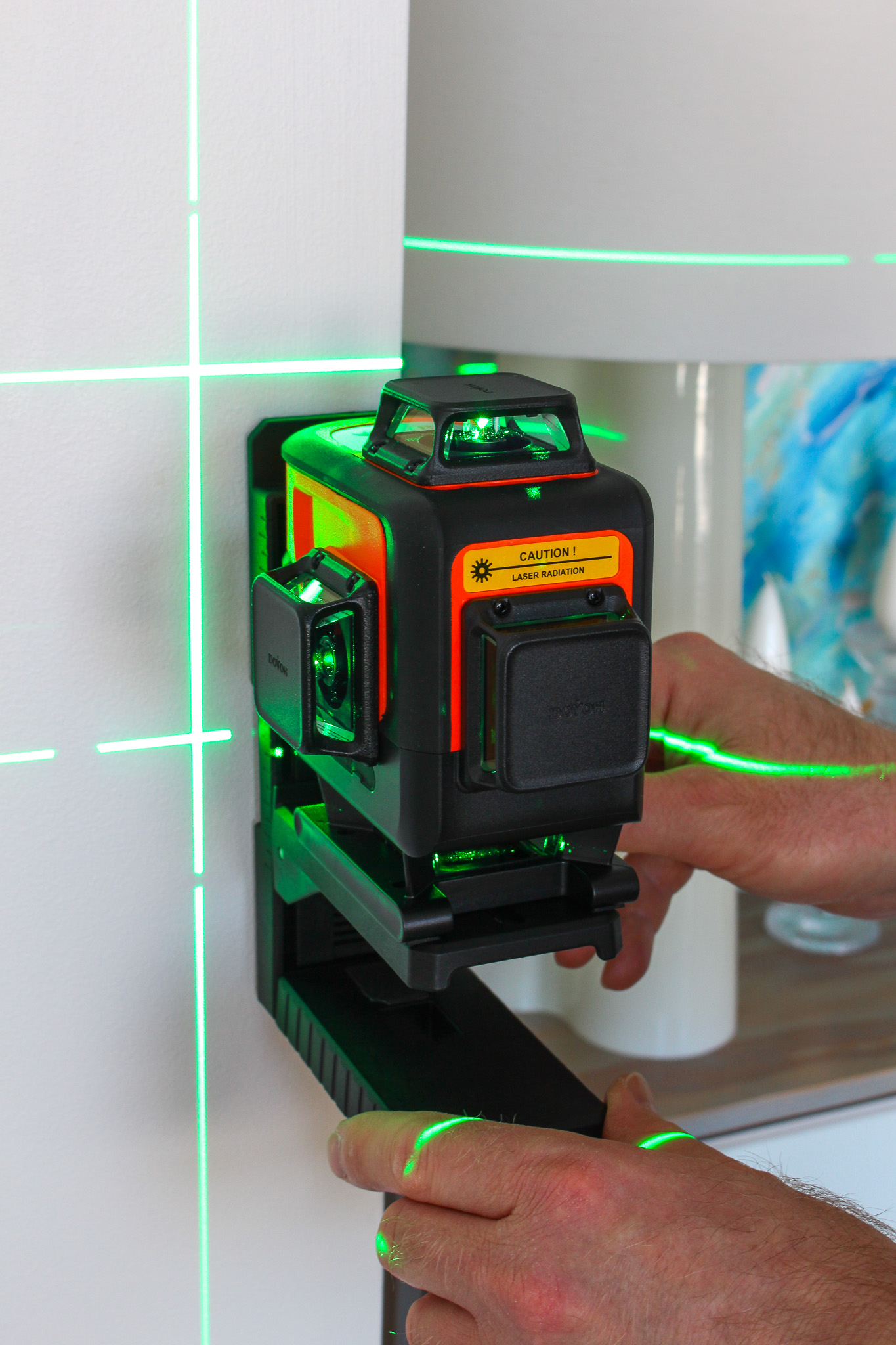 This laser level core is wrapped with dual cushioning rubber