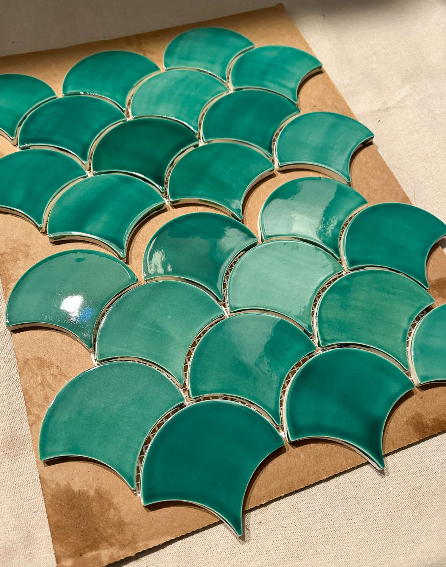 Green Moroccan Fish Scale Tile