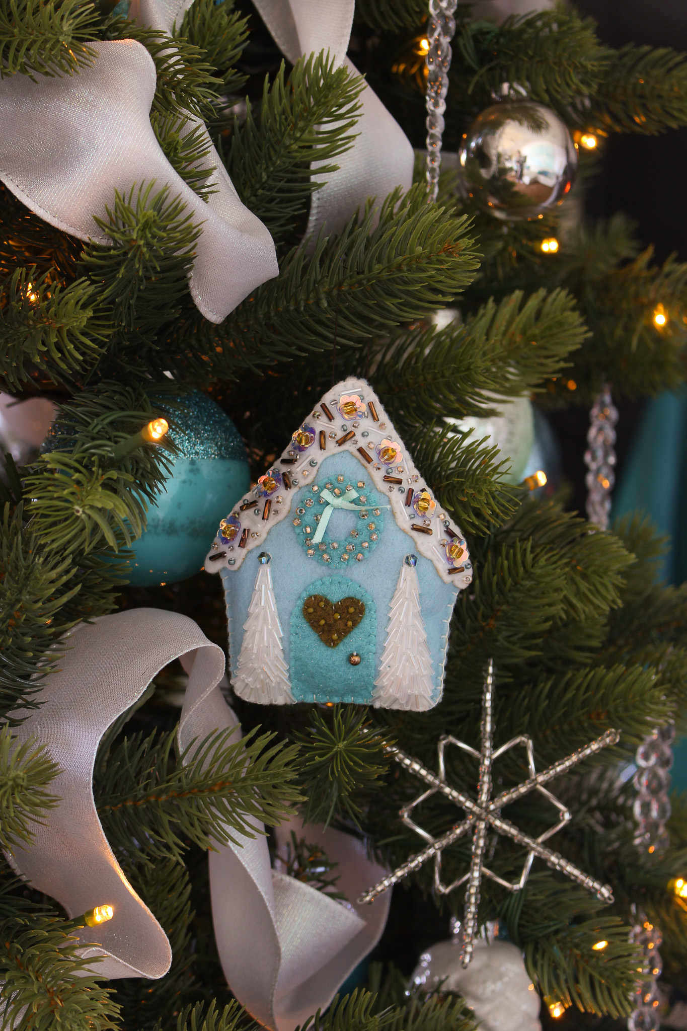 Christmas tree full of DIY ornaments