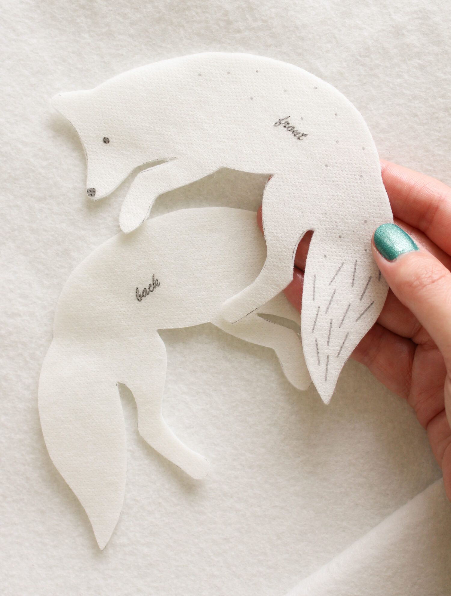 DIY Felt Arctic Fox Ornament Tutorial with Printable Pattern PDF