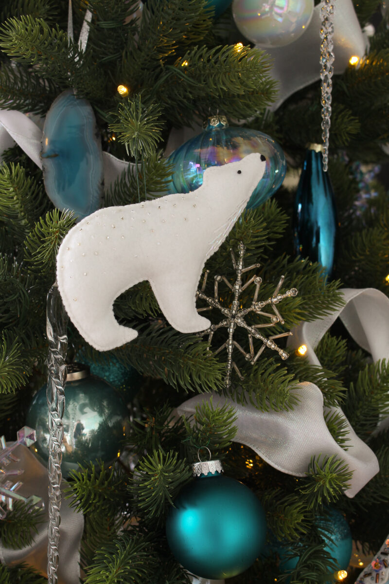 DIY Felt Polar Bear Ornament (with Pattern)