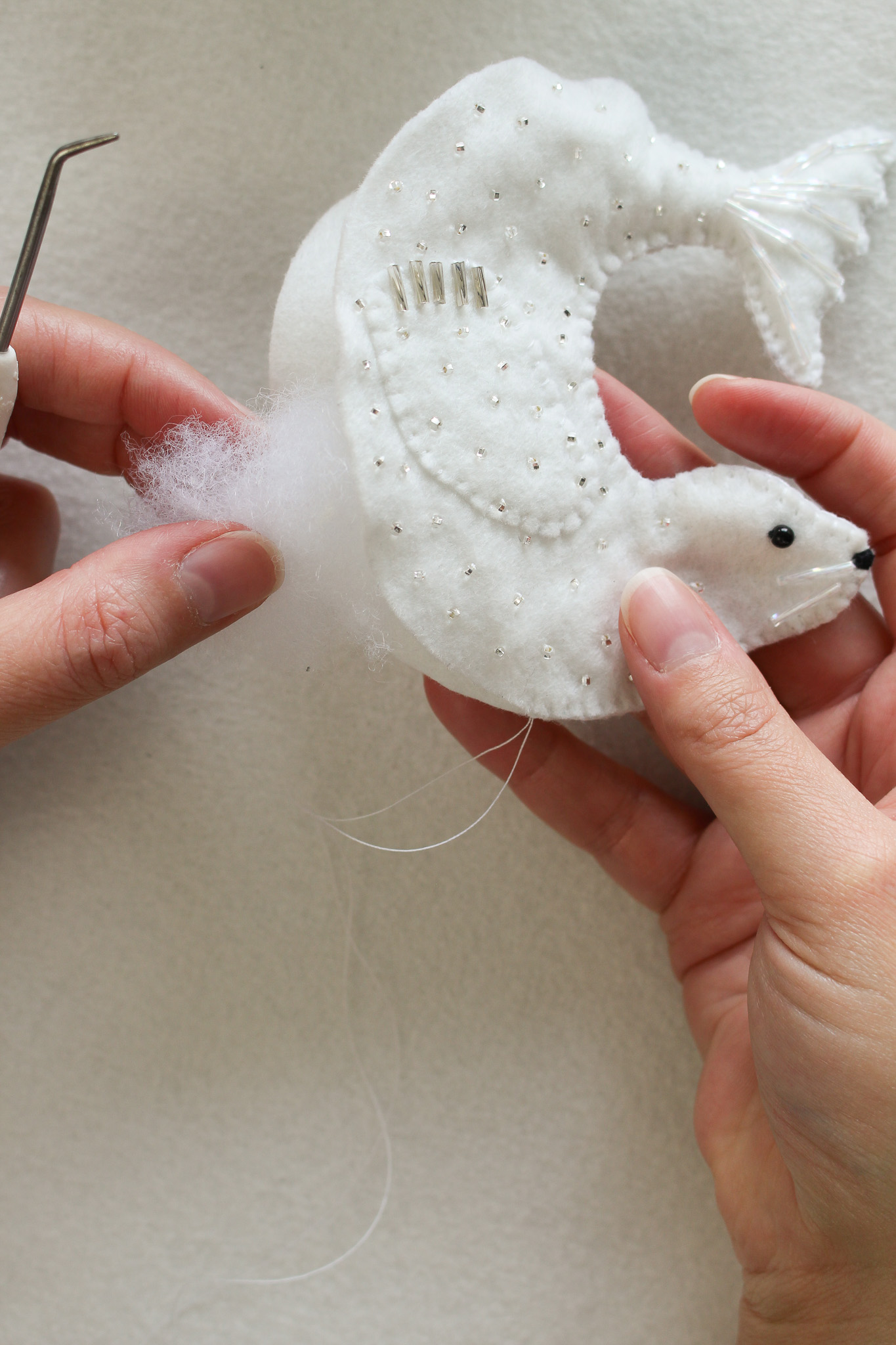 How to Stuff and Sew Closed Felt Ornaments