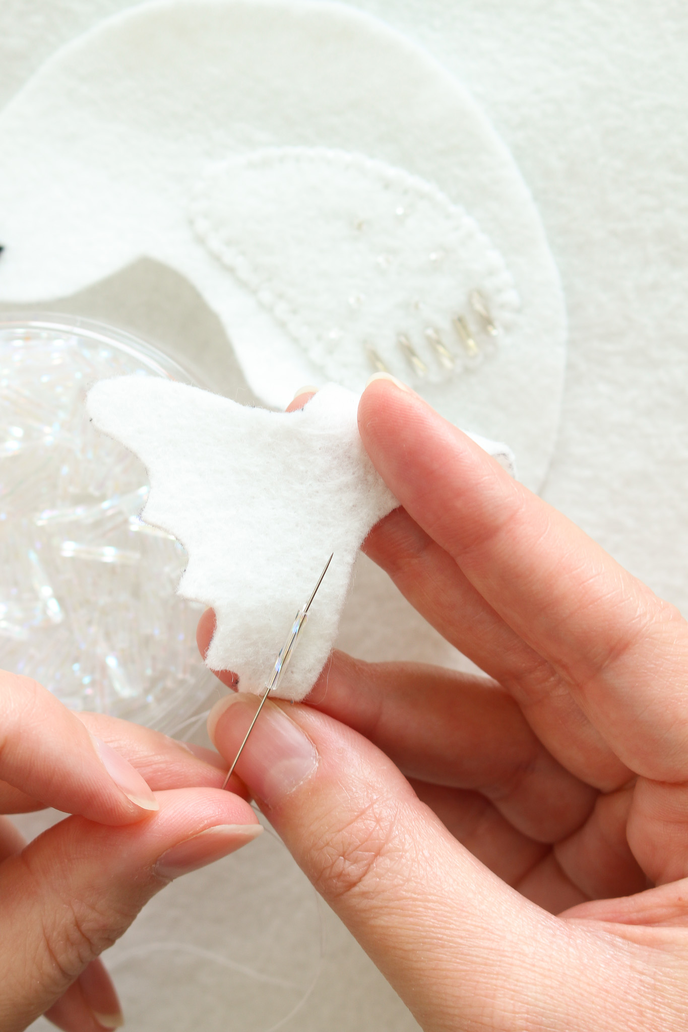 How to Bead Felt Ornaments