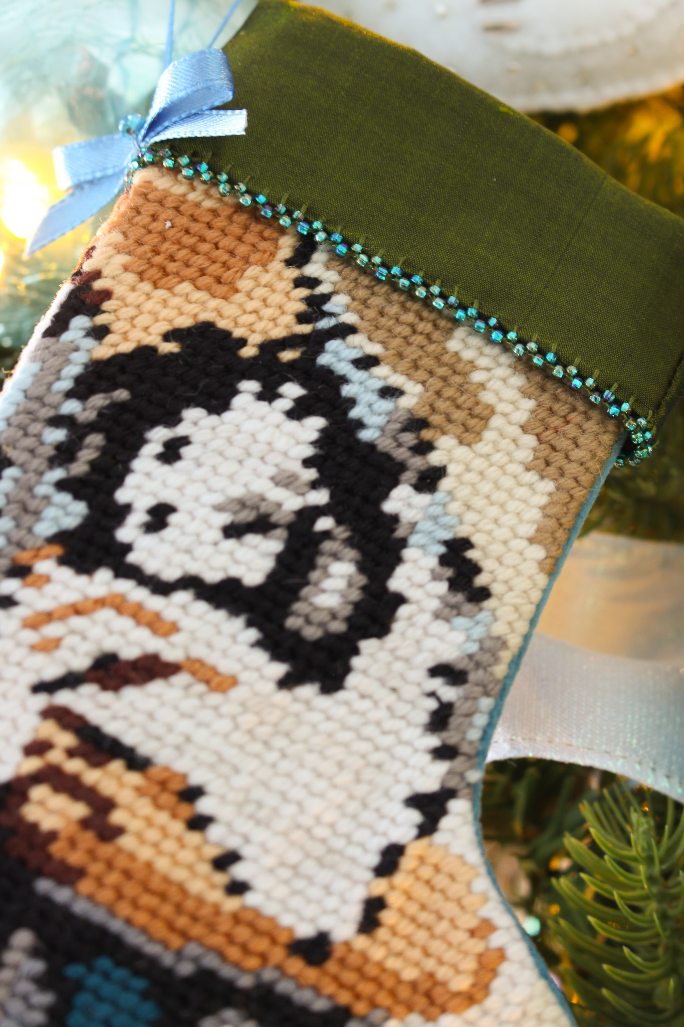 Needlepoint Stocking Ornament Tutorial
