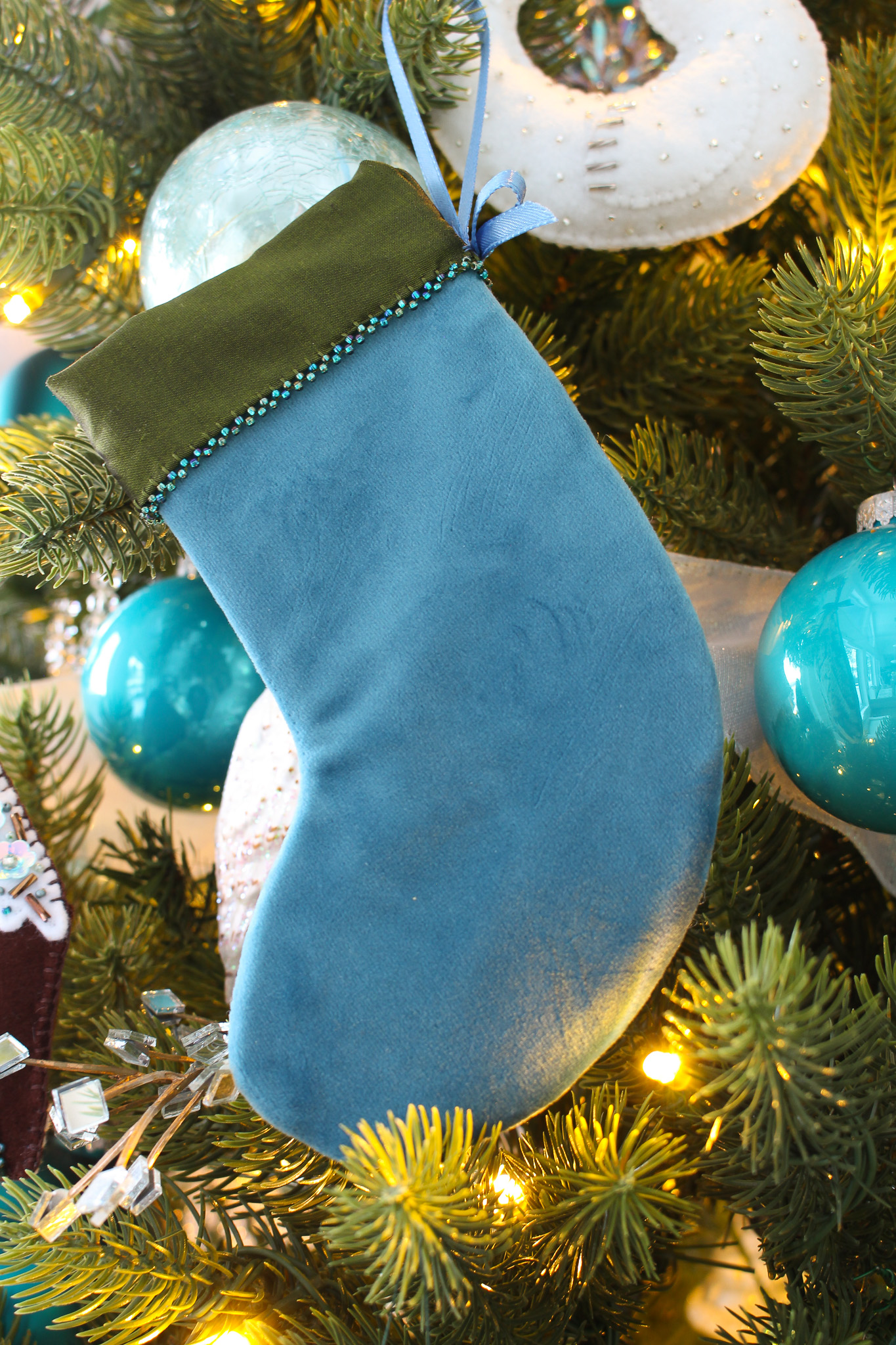 DIY Hand Sewn Stocking Ornament Idea