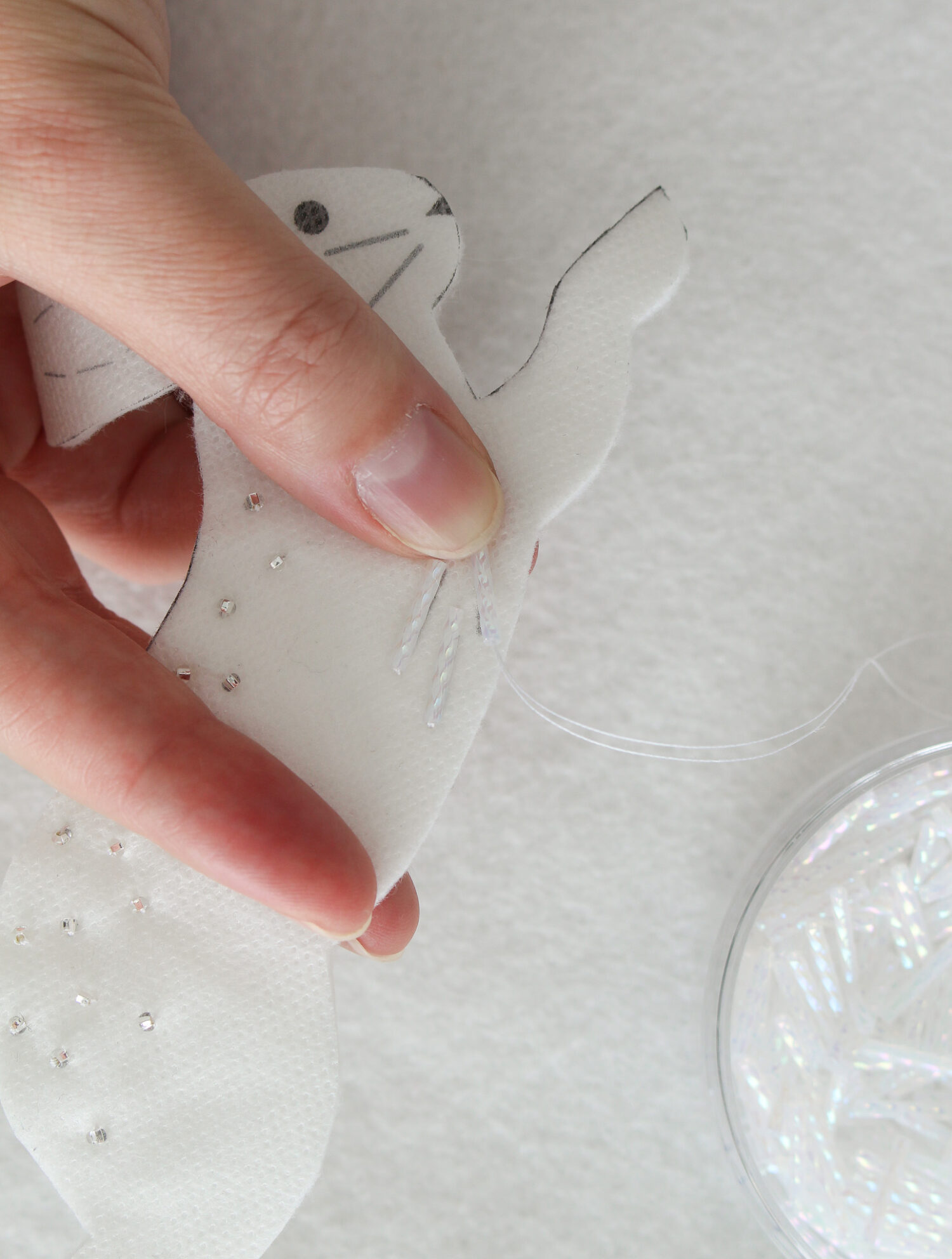 How to Stitch Bugle Beads onto Felt