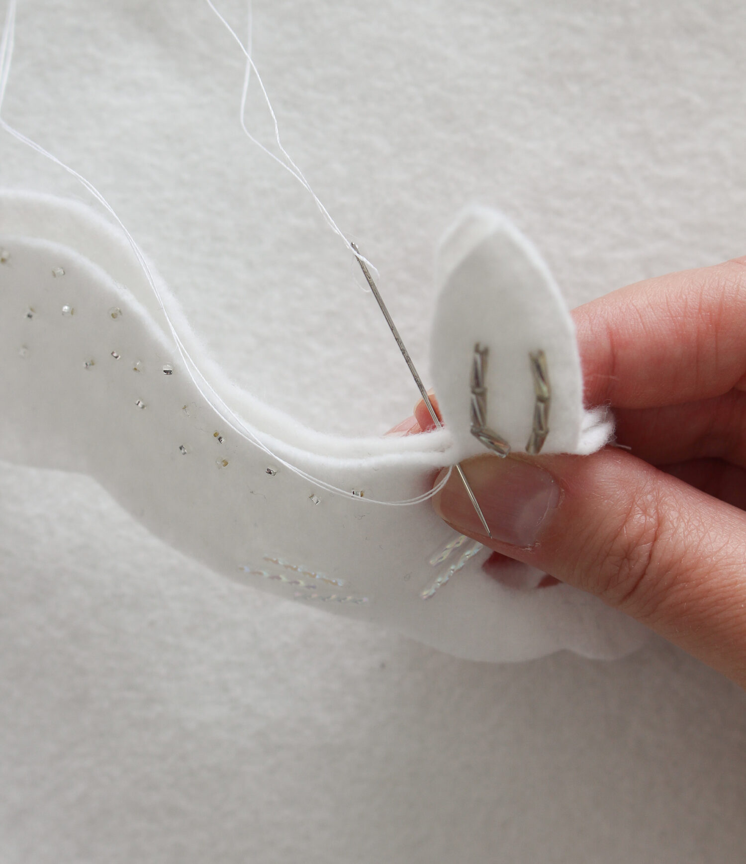 How to Blanket Stitch Closed a Felt Ornament