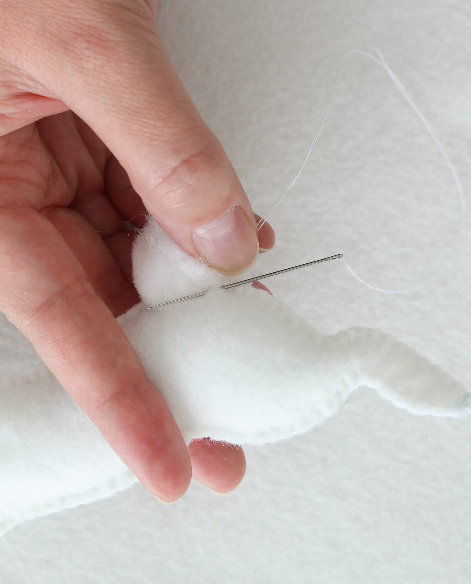 How to Stitch a Tail onto a Felt Bunny