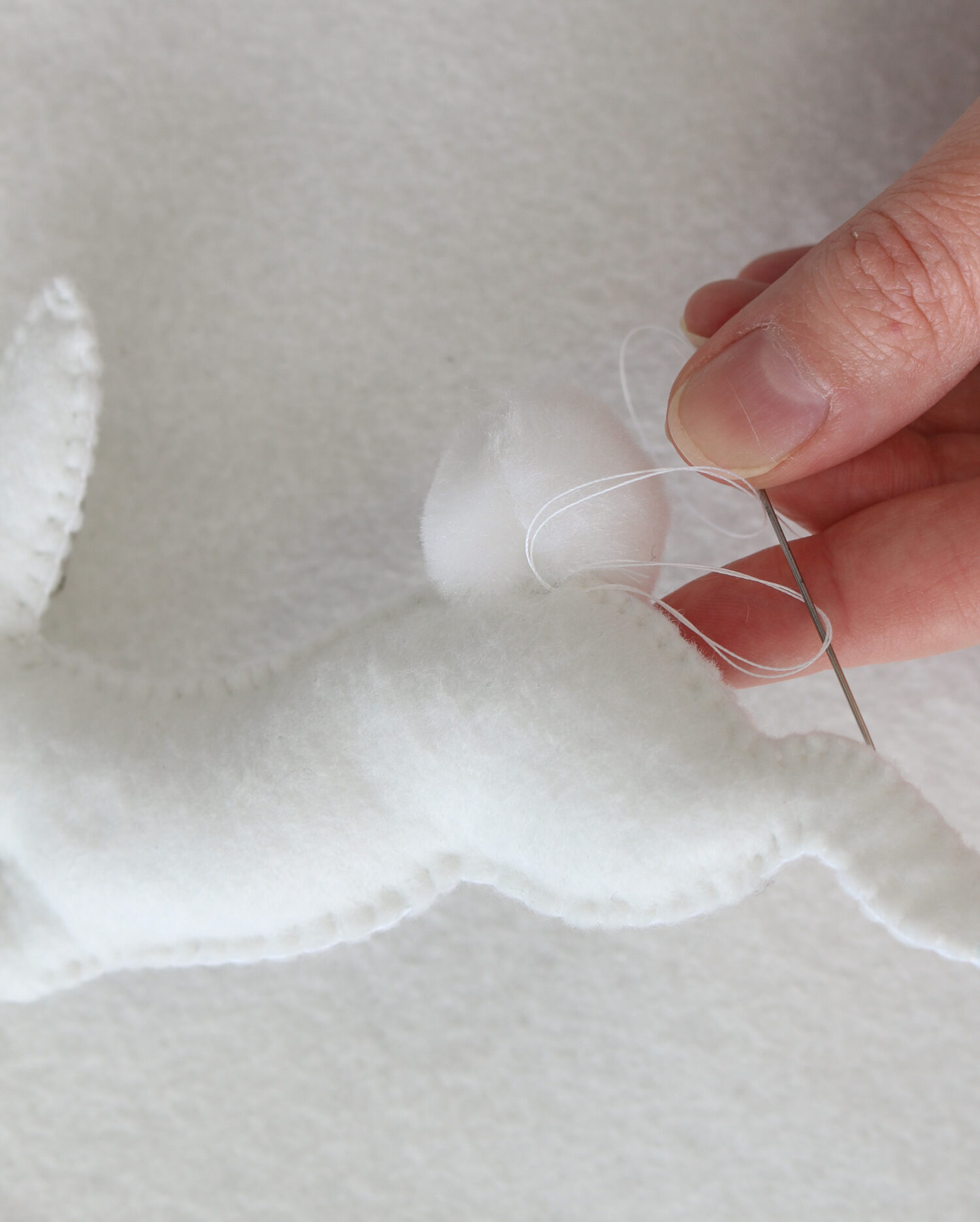 How to Stitch a Tail onto a Felt Bunny
