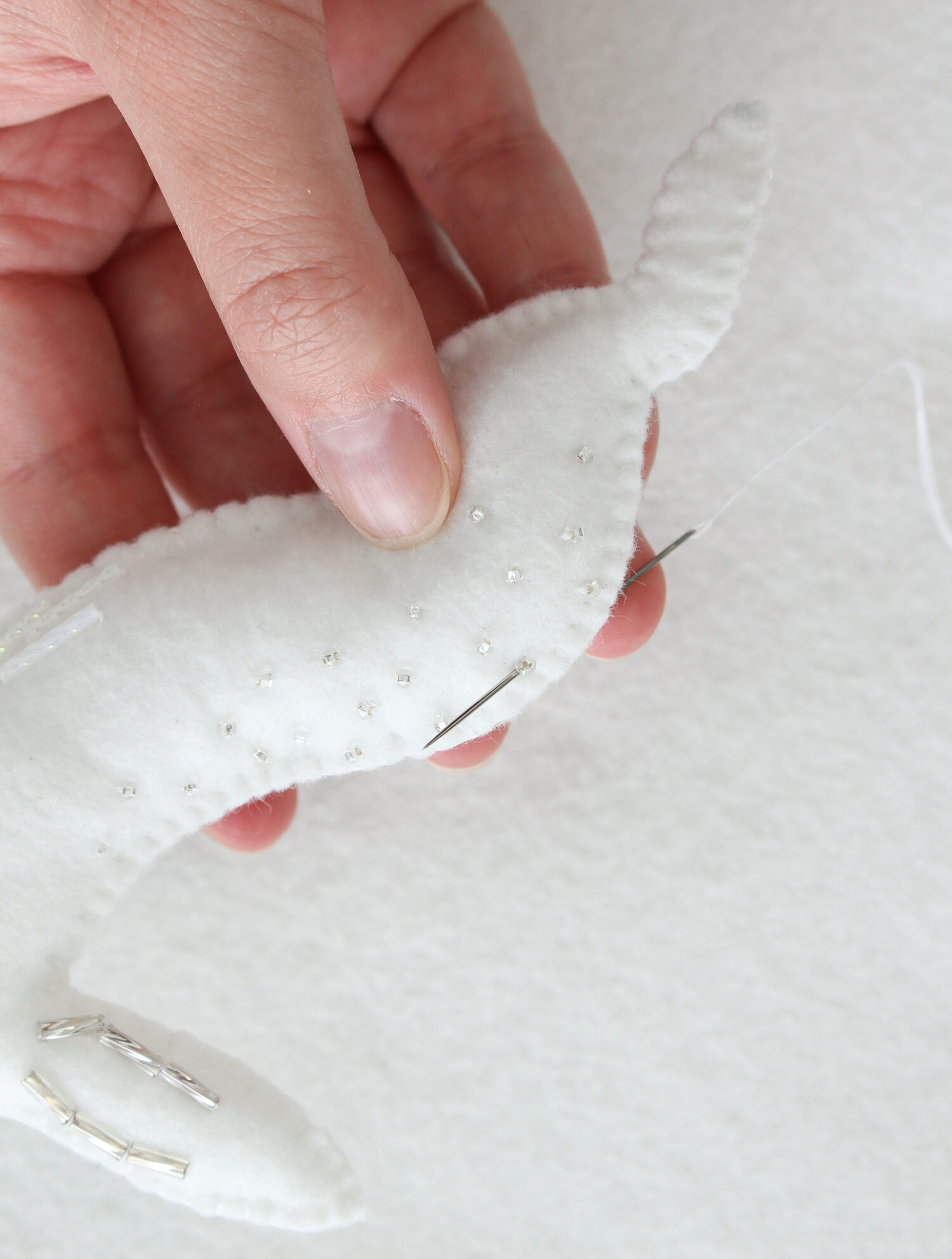 How to Stitch a Tail onto a Felt Bunny