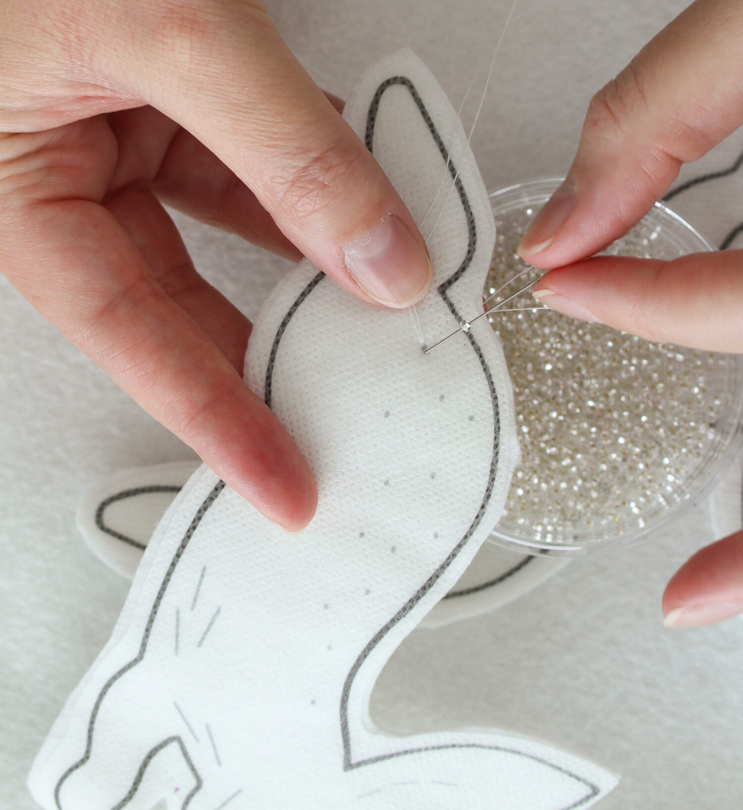 How to Stitch Seed Beads onto Felt
