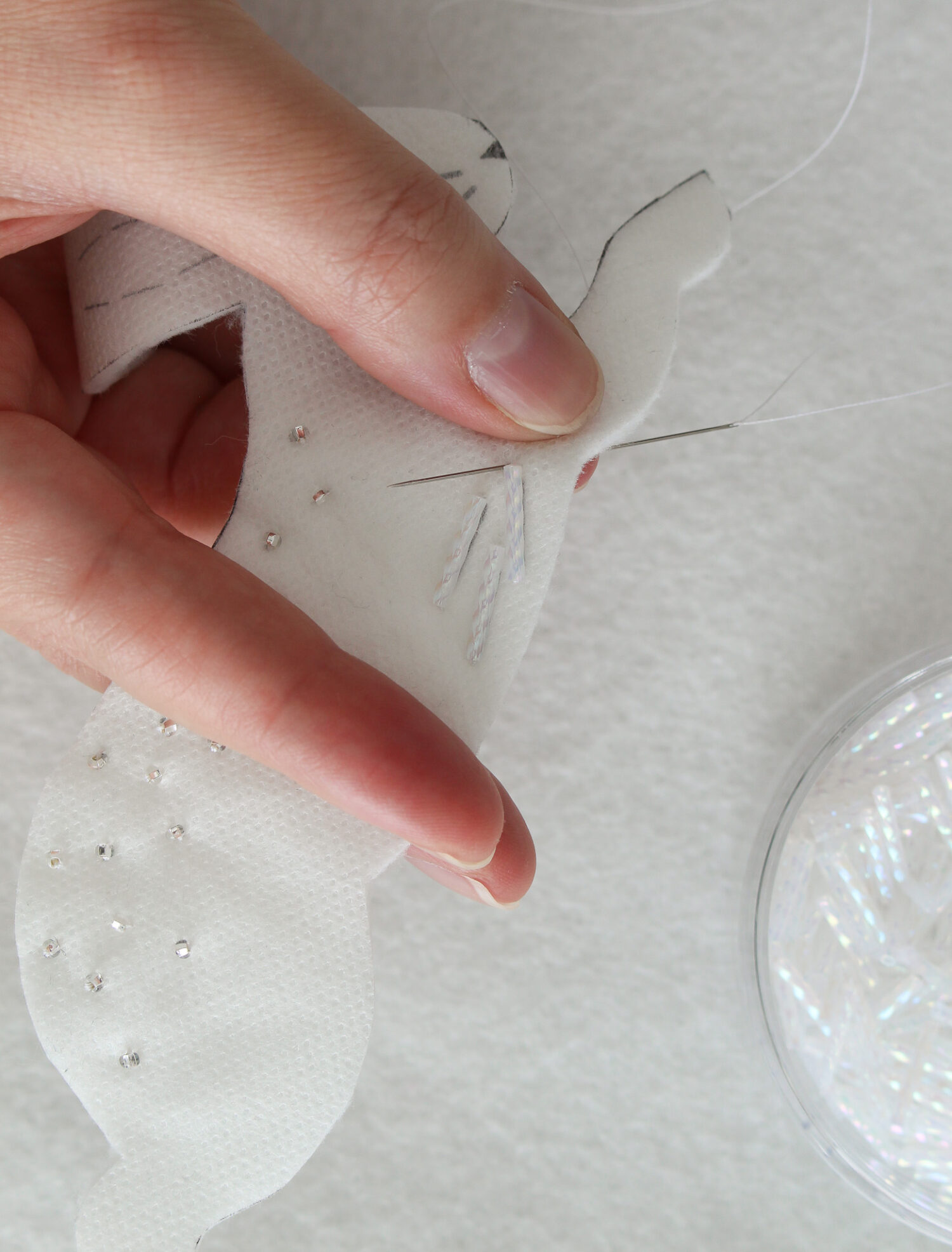 How to Stitch Bugle Beads onto Felt