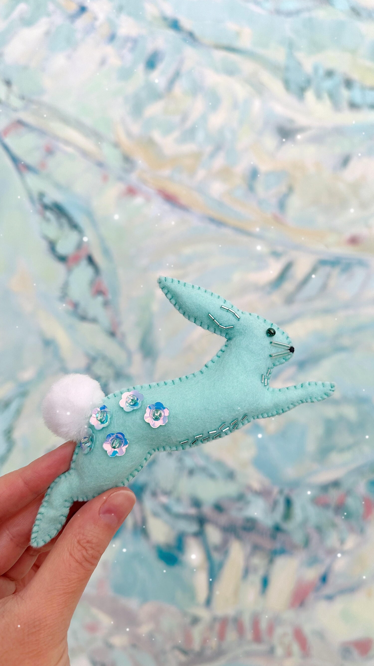 DIY Felt Bunny Ornament (with Pattern + Video)