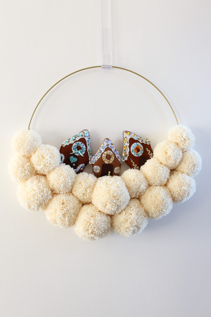DIY Felt Ornament Wreath with Pom Poms