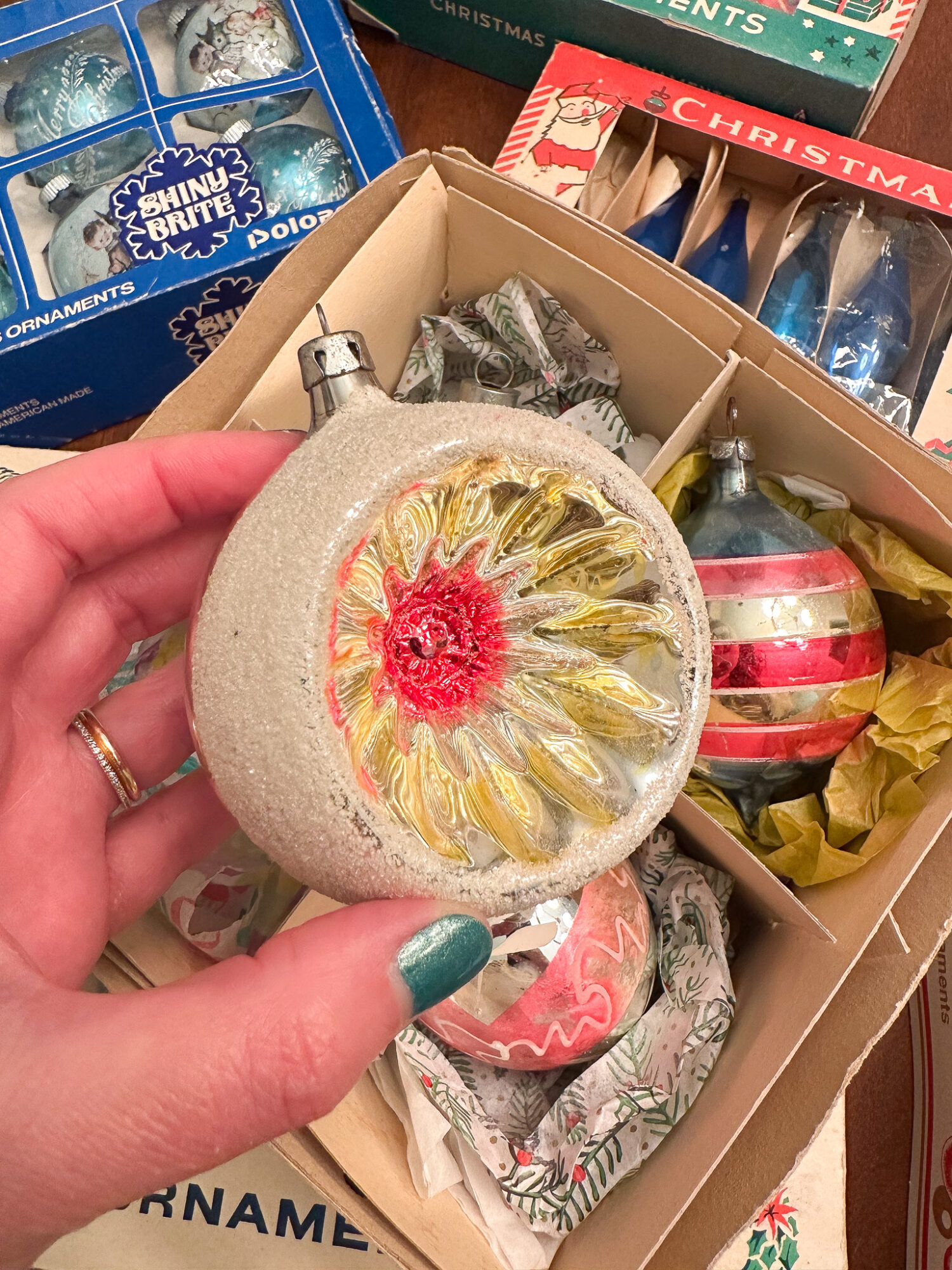 Large Vintage Indent Christmas Ornament