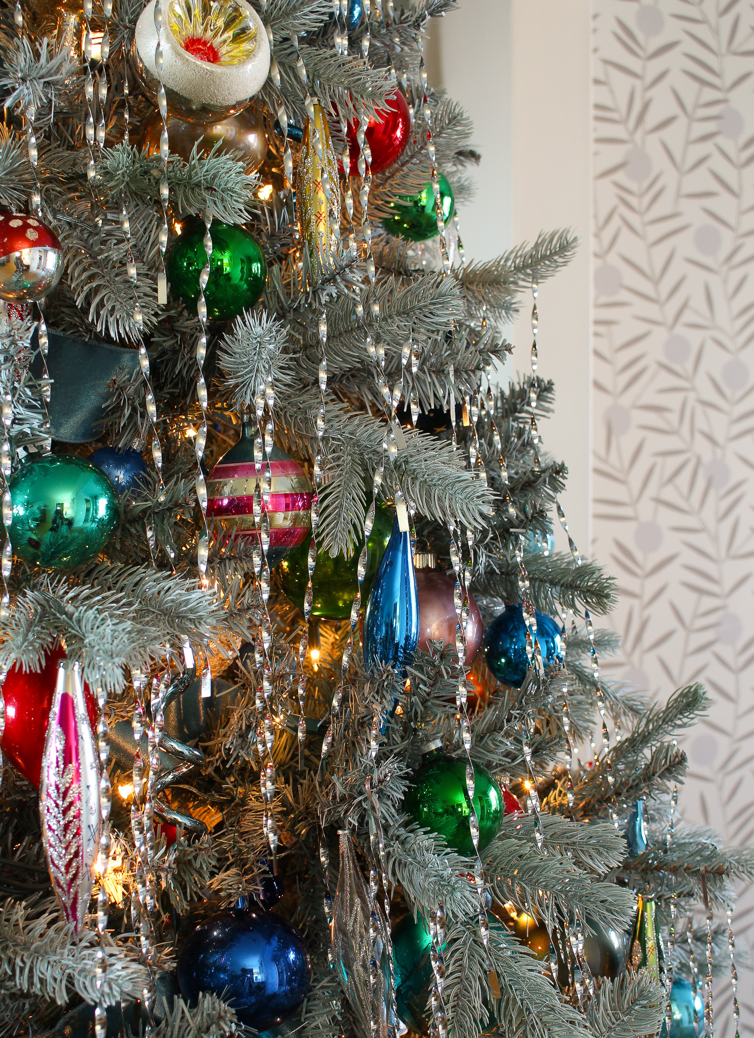 Vintage Metal Tinsel Christmas Tree Decorations