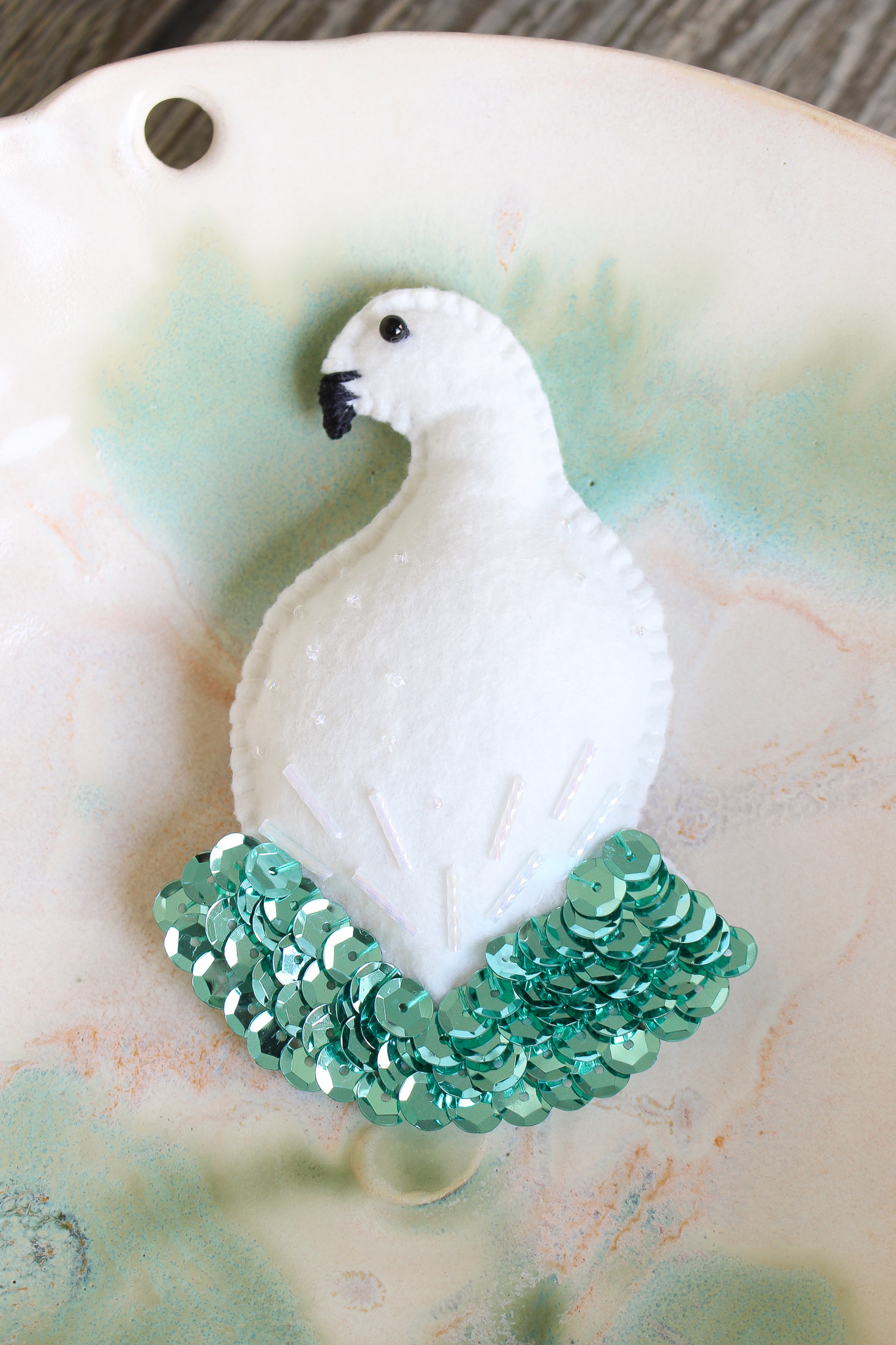 DIY Felt Dove Ornament