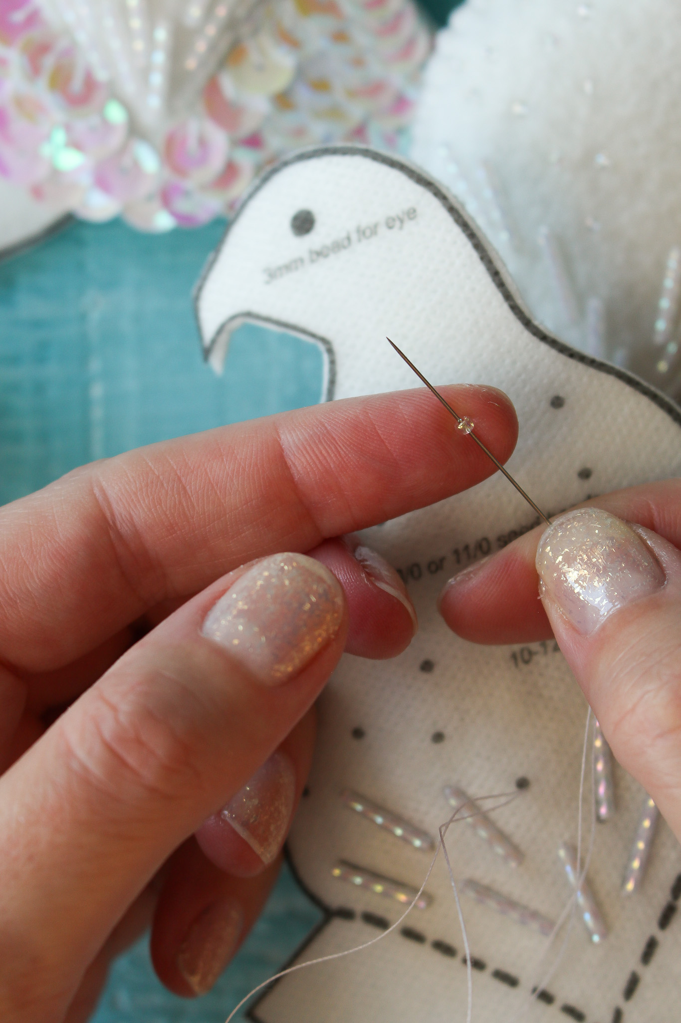 How to Stitch Beads onto Felt Ornament