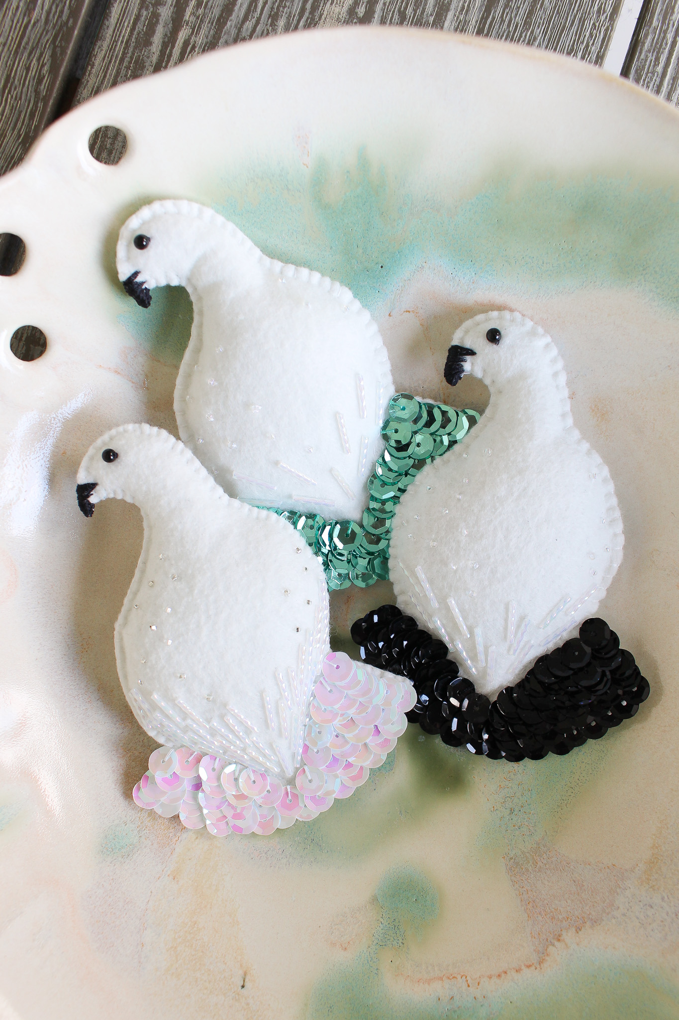 DIY Felt Bird Ornament with Pattern PDF