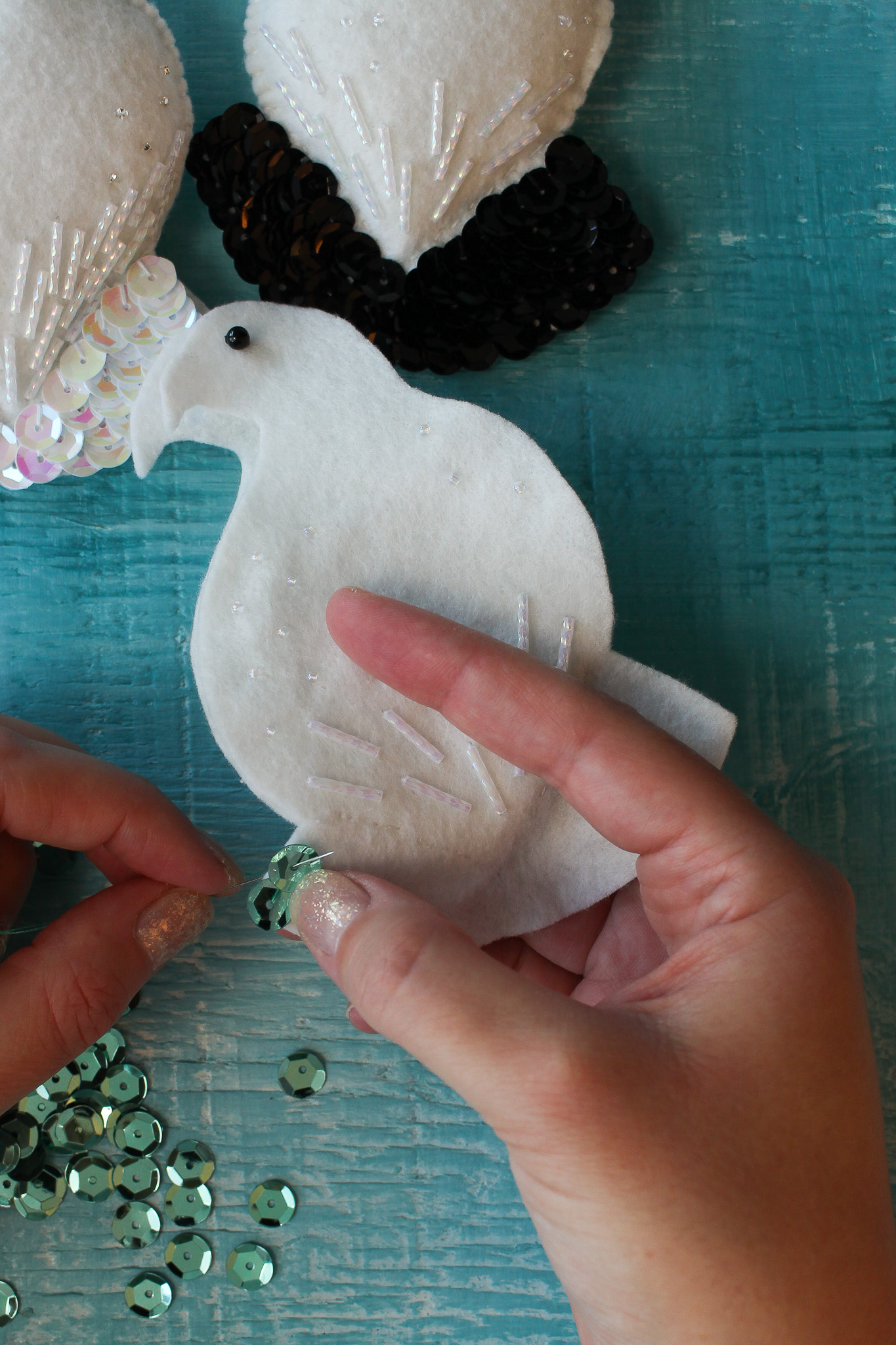 How to Sew Sequins onto Christmas Ornaments