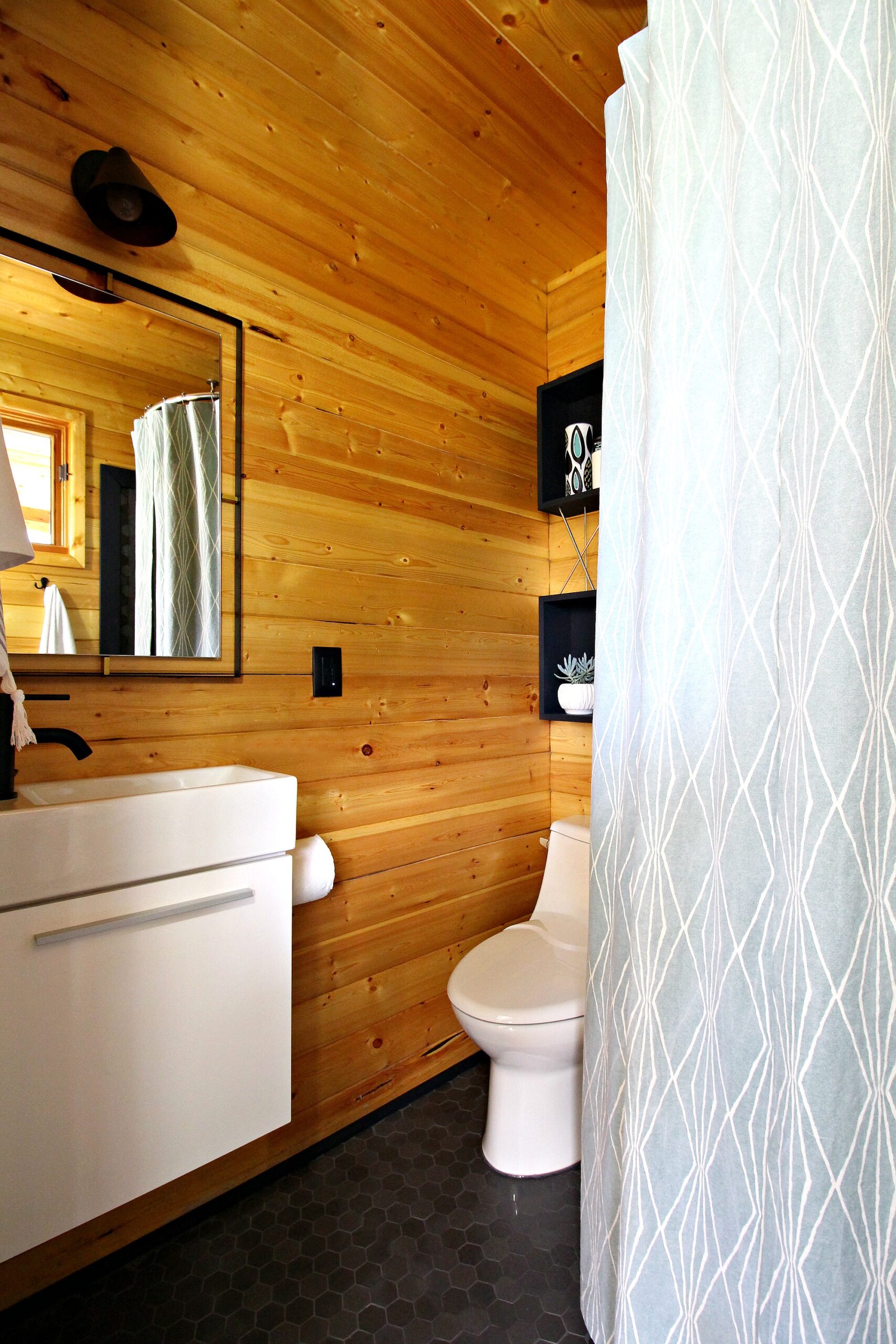 Modern Cabin Bunkie Bathroom Renovation | Before + After